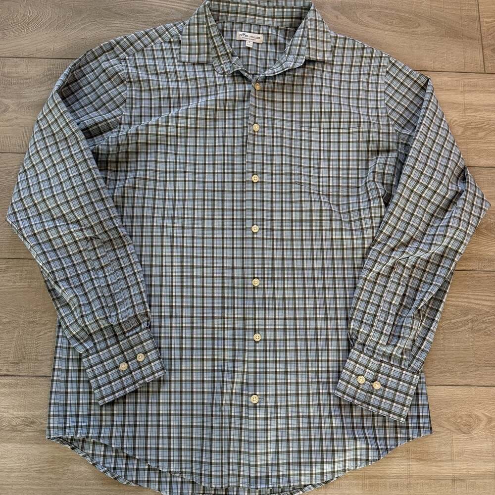 Peter Millar Summer Comfort Mens L Olive Blue